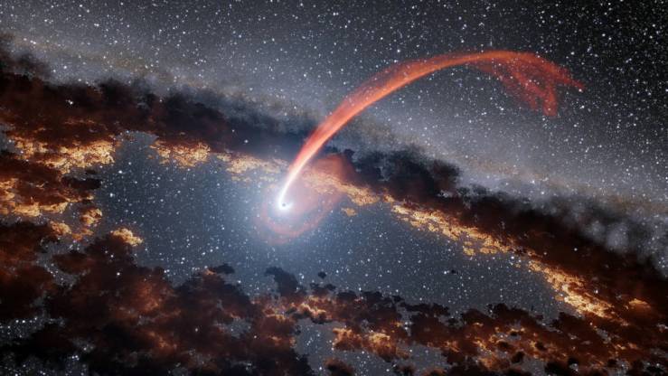black hole eating a star