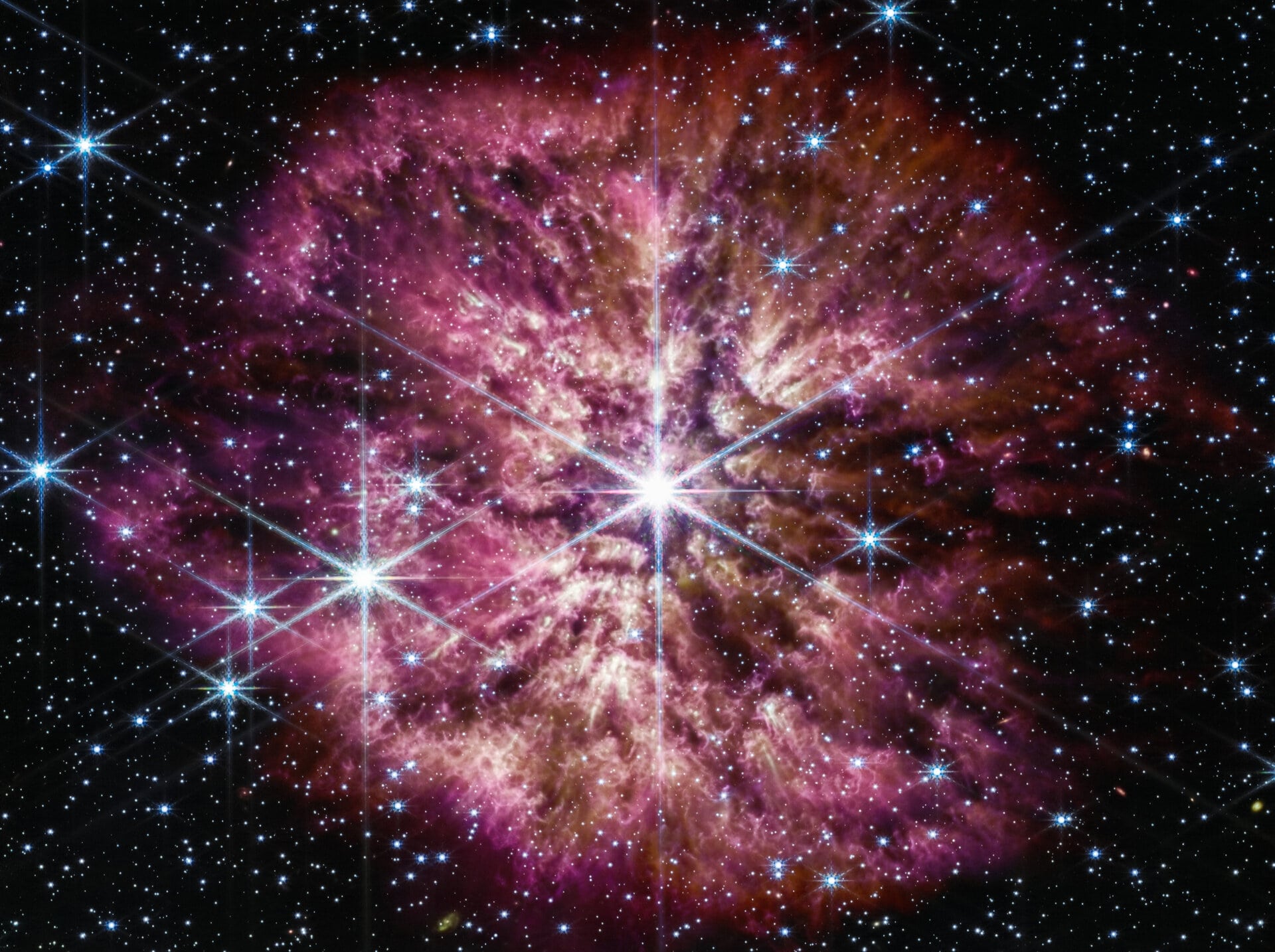 wolf rayet star wr-124 supernova infrared capture by james webb space Telescope