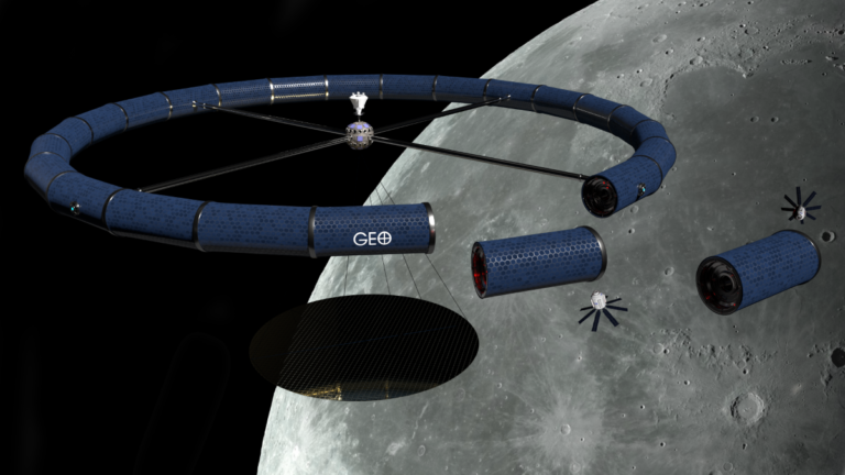 Assembly of the GE⊕-LPS in Lunar Orbit